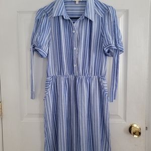 Monteau dress, L, Blue and White